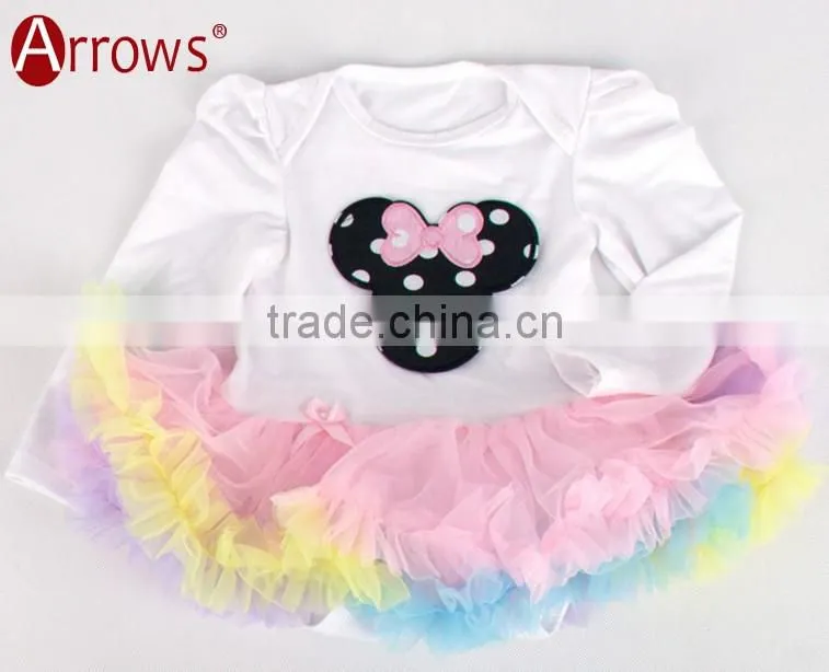 LTZ008-B 0-12 Month Girl Dress Blue Girl Dress Princess Long Sleeve Dress Wholesale Dance Dress