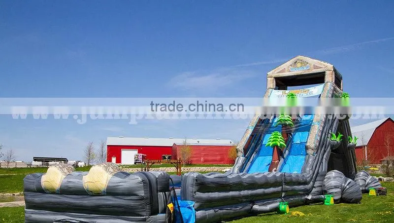 Jungle inflatable pool with air water slide for sale