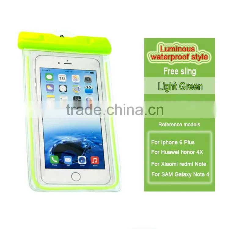 Luminous Transparant Water Proof Bag Phones Portable Outdoor 100% Sealed waterproof case