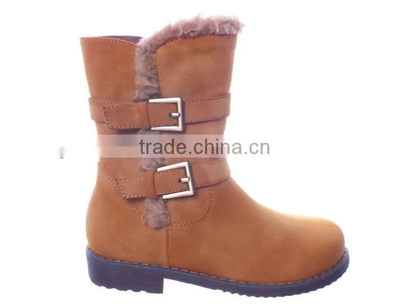 Fashion design kids winter long boots in guangzhou factory