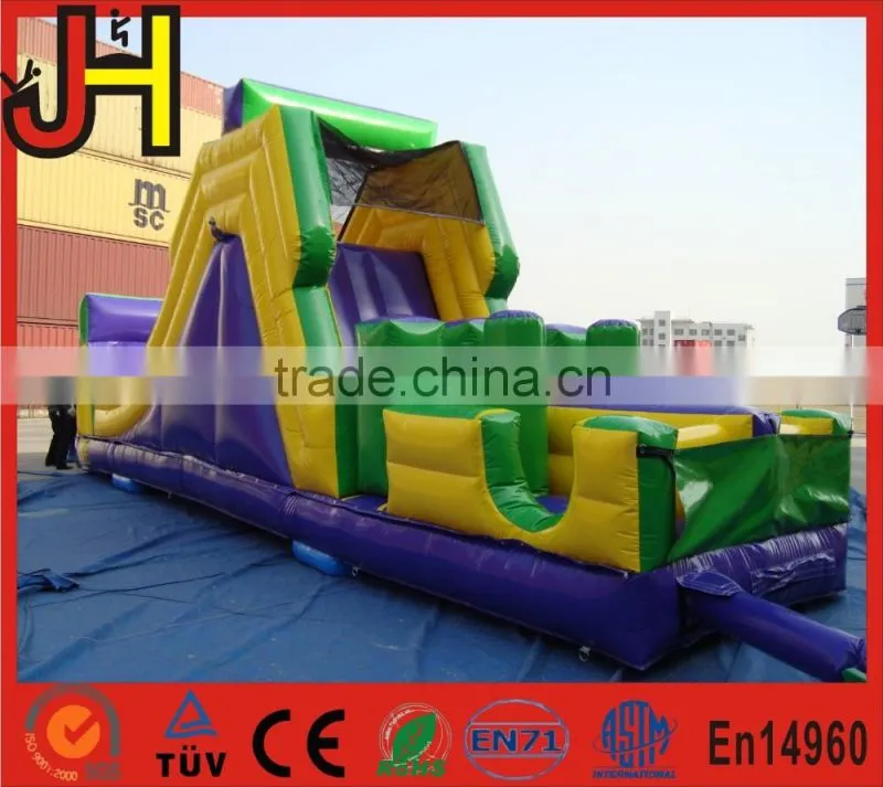 CE Certificated Outdoor Climbing Obstacles Inflatable Obstacle Course with Slide