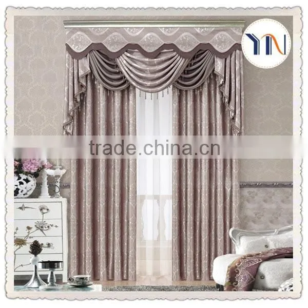 luxury style fashion 3 pass flocked blackout curtain fabric