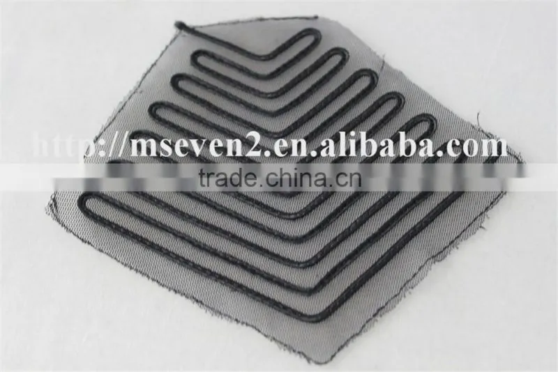 hot lace embroidery patch trim in black color shoulder patches for clothing
