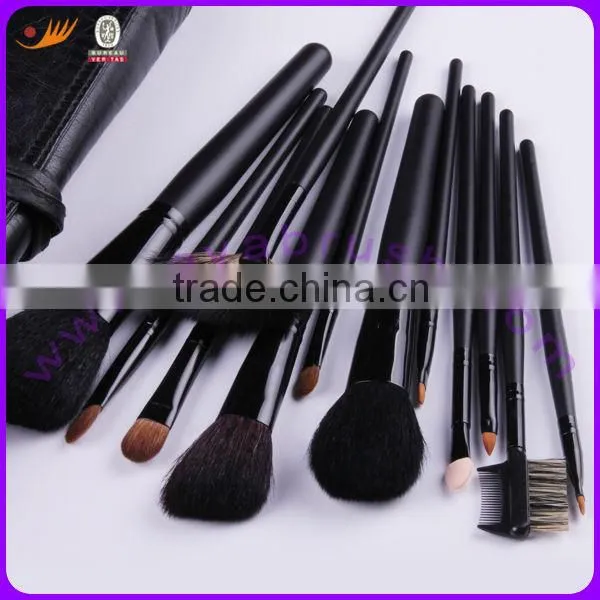12 piece High grade Cosmetic Brush Set,Made of Ferrule Aluminum and Wooden Handle