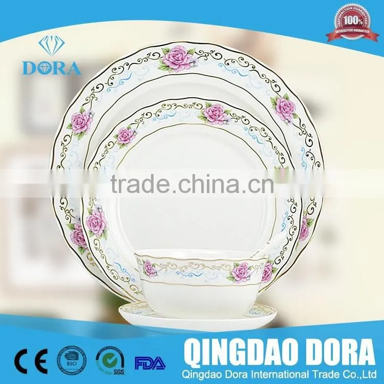 hot sale latest dinner set with popular design chinaware, 52pcs dinner set