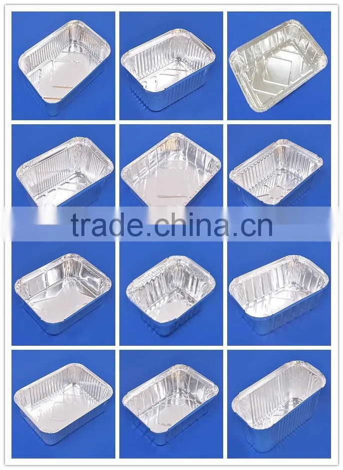 Small rectangle aluminium foil container 300ml/takeout foil meal tray