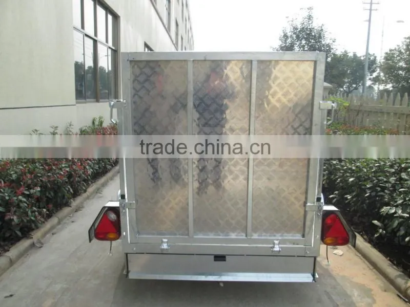 2016 Top 1 Hot Sale !!!!7x4ft Hot Dipped Galvanized Aluminium Ramp Caged Box Trailer