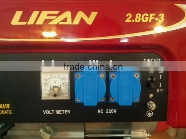 2.5kw Portable low oil gasoline generator Lifan 2.8GF-3