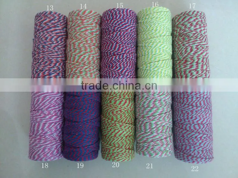 lemon green white cotton baker twine for gift packing