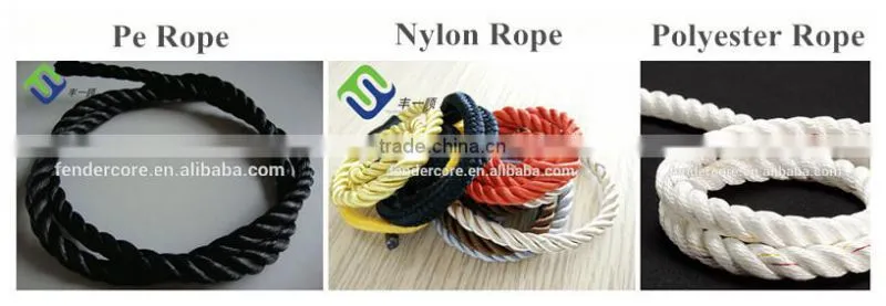 Yellow and red 8mm polyethylene rope CCS approved
