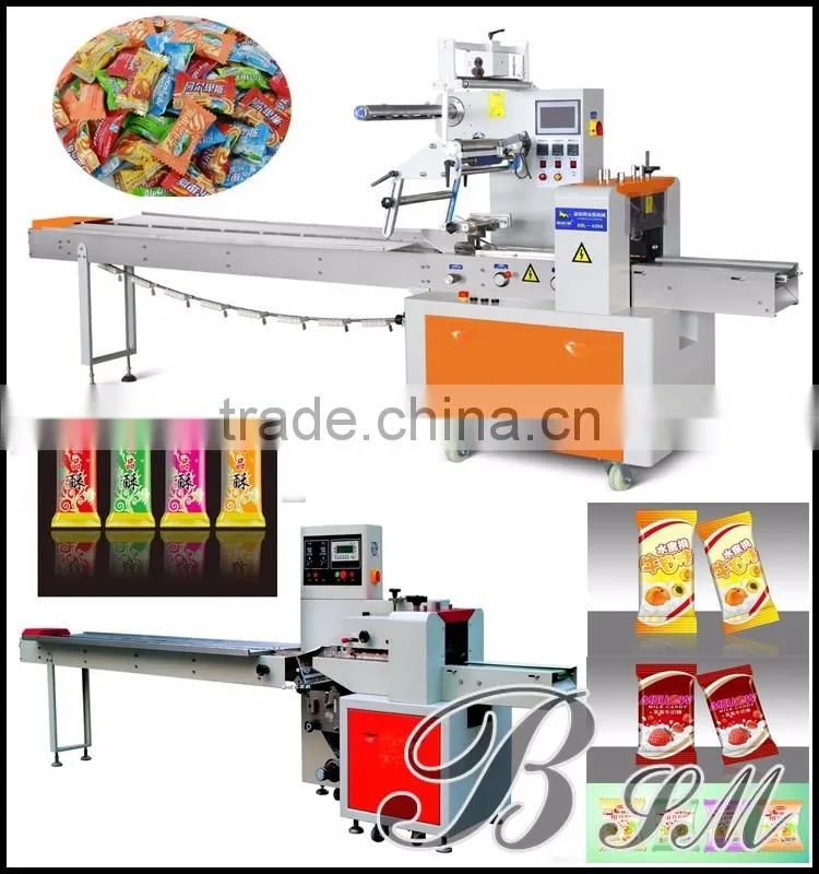 fully automatic high speed pillow flow hard candy sweet packing machine