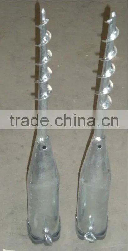 factory- galvanized ground pole screw anchor