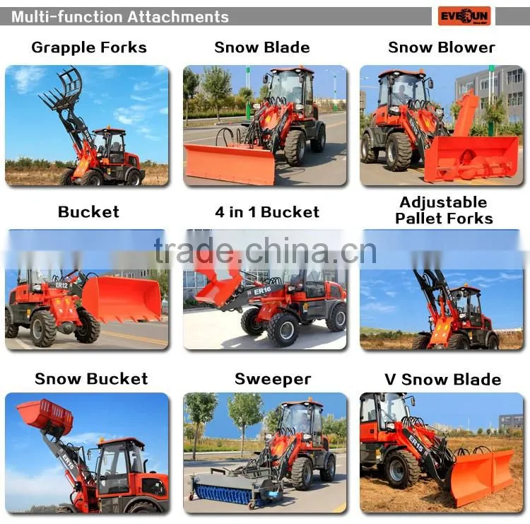 European market hydraulic front end loader ER16 for winter snow