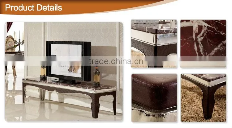 TH372 dining furniture design stainless steel frame marble top dining table