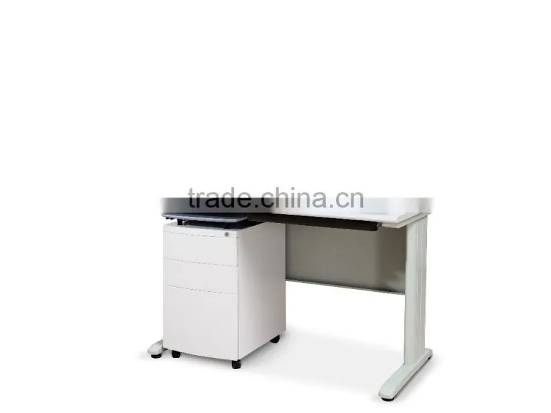 3 drawer up-down mobile pedestal with wooden top cabinets