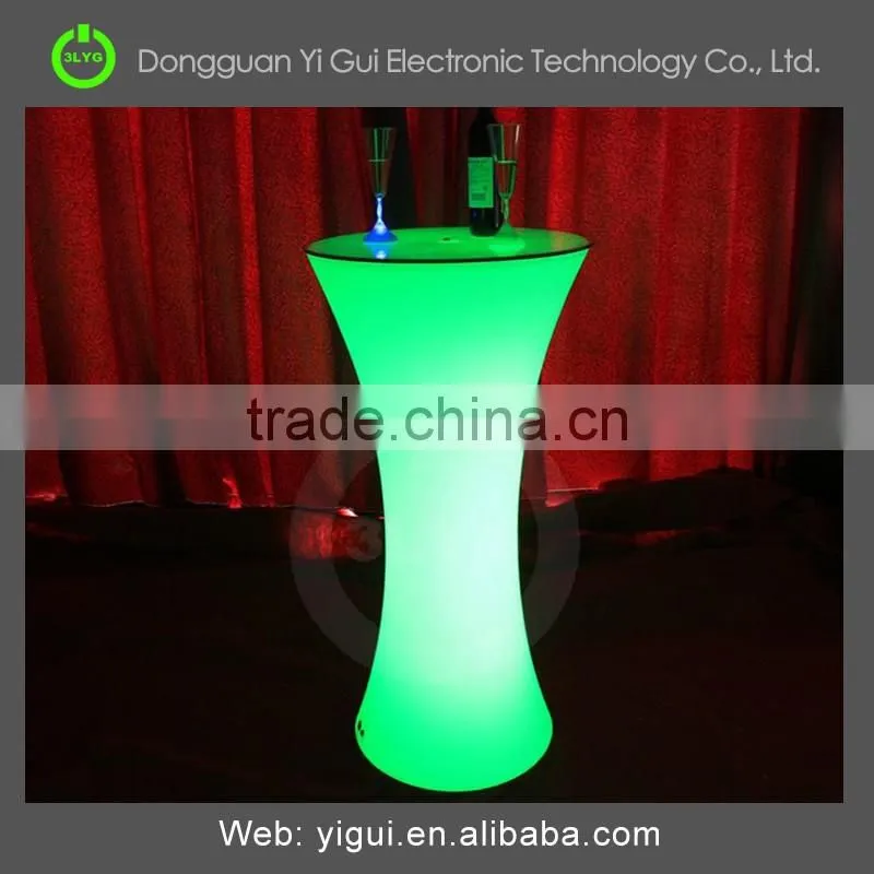 Outdoor/indoor plastic led bar table and optional chairs