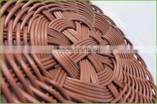 High quality large round clear plastic round rattan trays