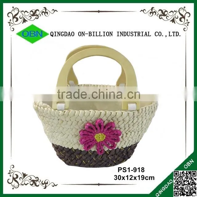 Natural material hand weaving girl straw bag for sale