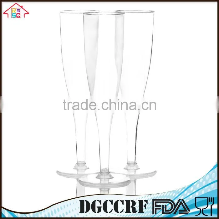 NBRSC Promotional Disposable hard Plastic champagne flutes party wine glasses cups