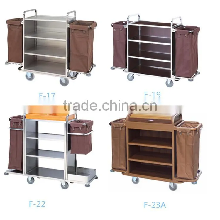 Wood tray stand storage tray for Housekeeping linen trolley maid service cart & cleaning cart