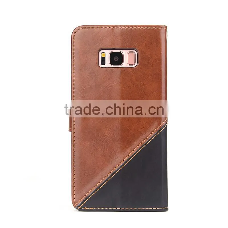 Double color card pocket PU&TPU cell phone case for Samsung