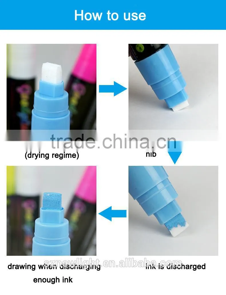 Fluorescent pen newlight , high end marker pen, easy to clean. Safe to skin and body