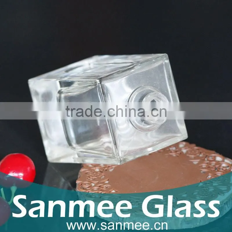 Supplies Square Glass Jar 100ml Transparent Glass Bottle For Perfume