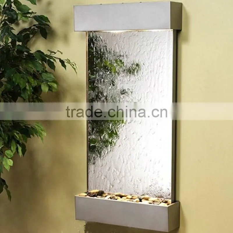 Restaurant indoor wall mounted water wall decorative glass mirror