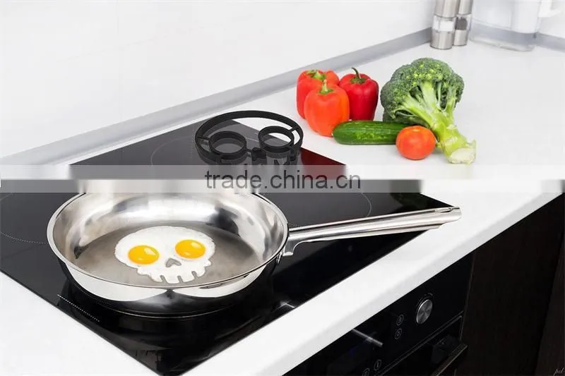 Non-stick Silicone Skull Shape Fried Egg Molds,Breakfast Pancake Slip Rings