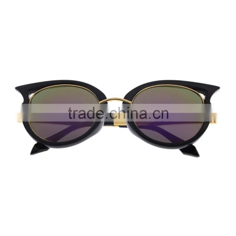 Fashion Retro Metal Frame Sexy Cat Eye Sunglasses for Women Coating Brand vintage sun glasses female oculos de grau femininos