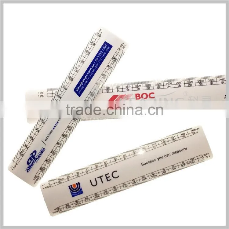 Kearing High Quality Soft Plastic Glossy Surface Flat Oval Scale Rulers for Engineer # 8504