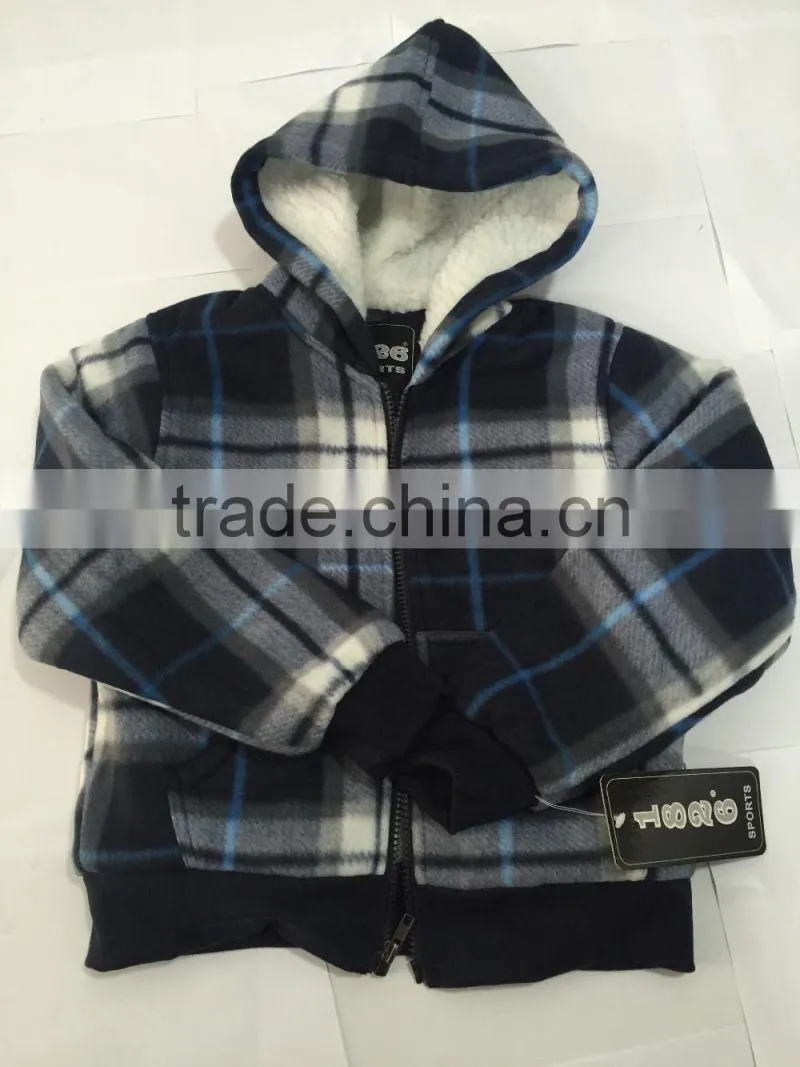 The kid style black shell with white lining cute little boys jacket