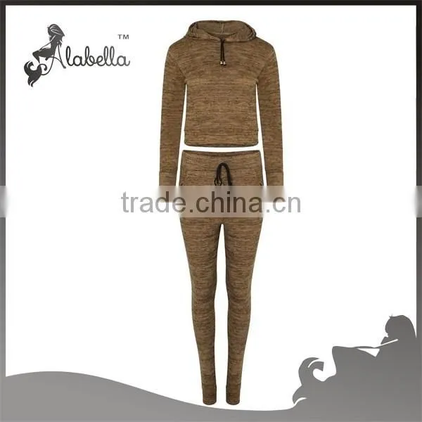 New womens cropped hooded sweater top tracksuit joggers pants lounge wear set