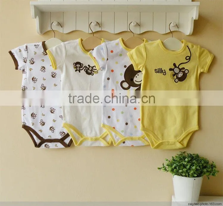 baby clothes cotton embroider short sleeve bodysuit
