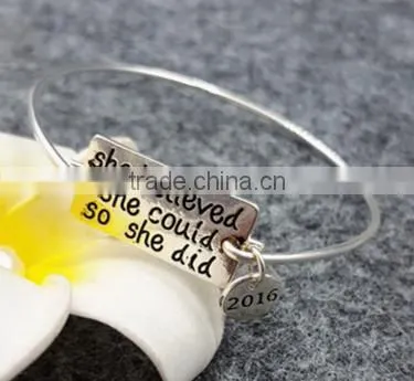 2016 unique heart charms bangle diy heart charm chain bracelet european style charms bracelet