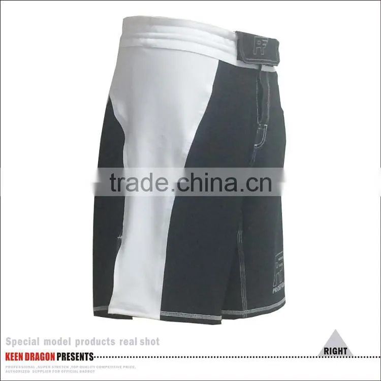 White and Black MMA Shorts Durable Martial Arts in Sportswear Men
