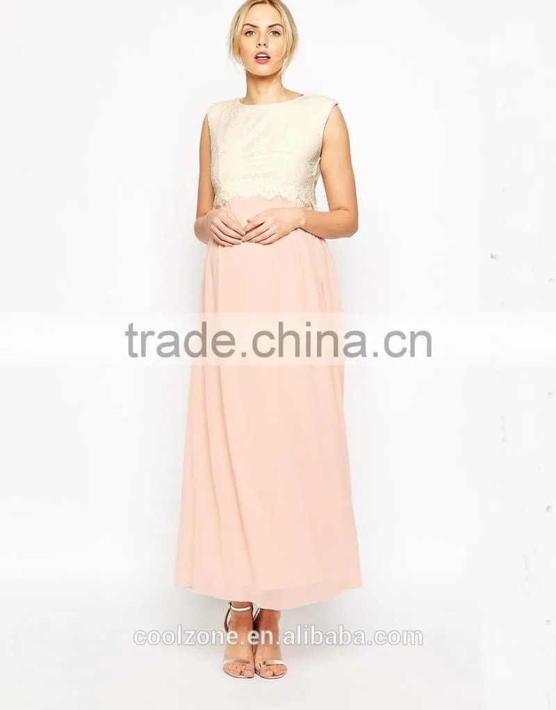Fully lined little Mistress chiffon maxi dress for maternity dress 2015