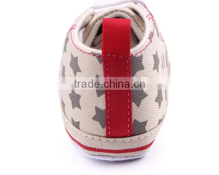 Star printed cotton baby boy's sneaker soft bottom