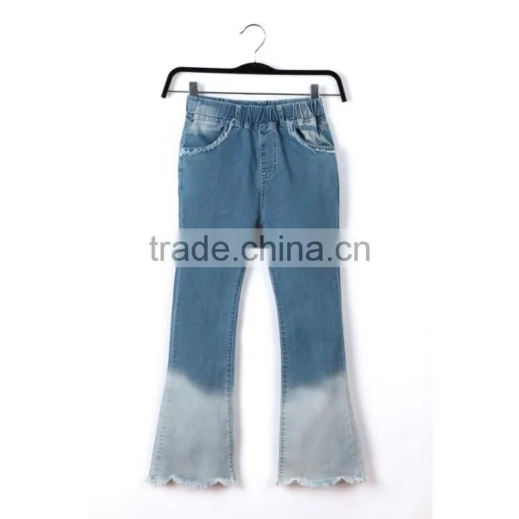Guangzhou Apparel factory new style color change three-quarter denim girls jeans pants