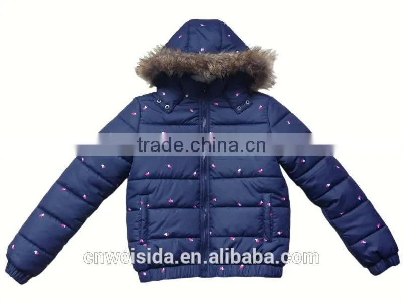 padded fur hood winter jacket for kids brand shishi factory supplier