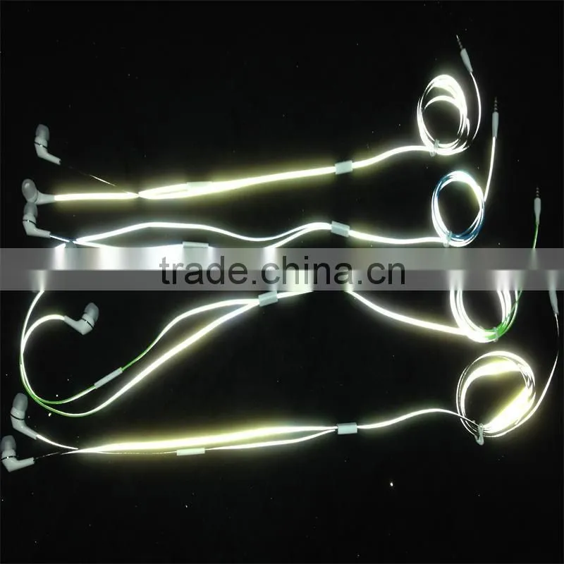 reflective headphone line/reflective earphone line/glow in the dark reflective