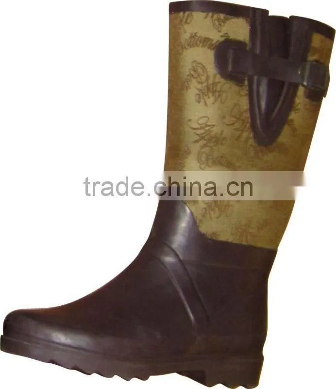 Neoprene Rubber sole knee high boot/outdoor boot