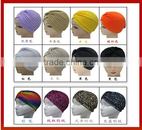 New Design Unisex Pure Color Turban Headband/ Hat Watermelon Cap Headset Cap India Cap Folding In Hair Wrap/Woman Fashion Band