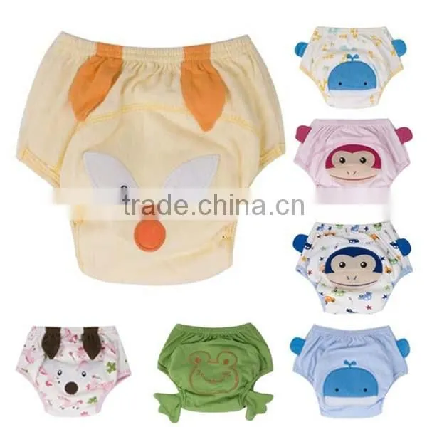 fox pattern soft cotton washable baby cloth diaper nappy