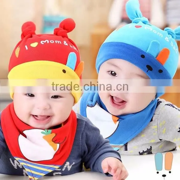 2pcs/lot double ears lovely rabbit newborn baby hat caps
