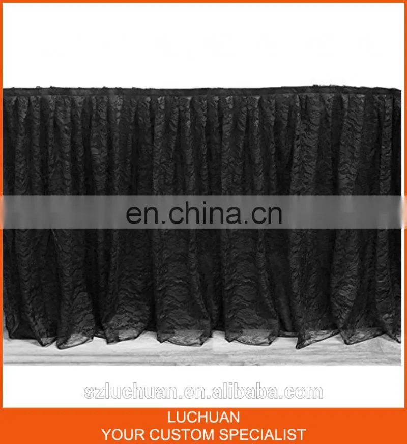 Black Lace Table Skirt Designs For Wedding And Steps In Table Skirting