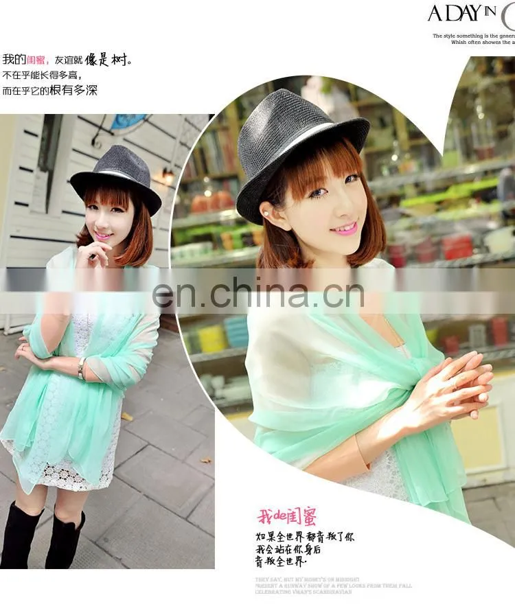 High quality fashion custom-made dark pink chiffon shawl(PD523BL)