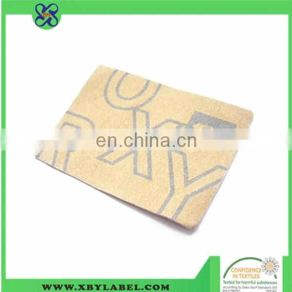 Charm real leather label design leather patch for jeans