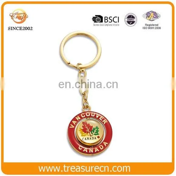 Custom Revolve Epoxy Enamel Stamping Zinc Alloy Logo With Keychain