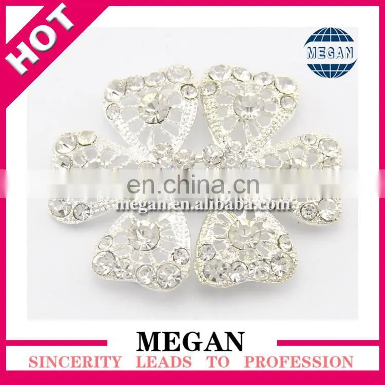 Wholesale invitation use pair interlock buckle with crystal and rhinestone